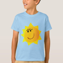 "Happy Smiling Sun" Bright Yellow Graphic Boys'