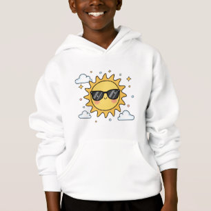 Happy Smiling Sun Cartoon - Minimalist Kawaii Suns Hoodie