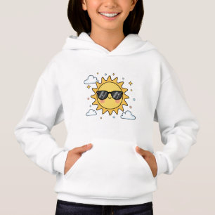 Happy Smiling Sun Cartoon - Minimalist Kawaii Suns Hoodie
