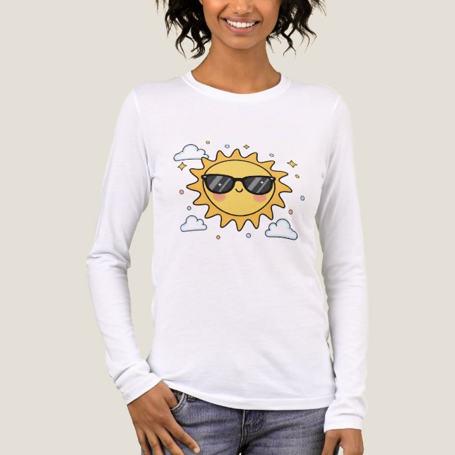 Happy Smiling Sun Cartoon - Minimalist Kawaii Suns Tri-Blend Shirt (Front)