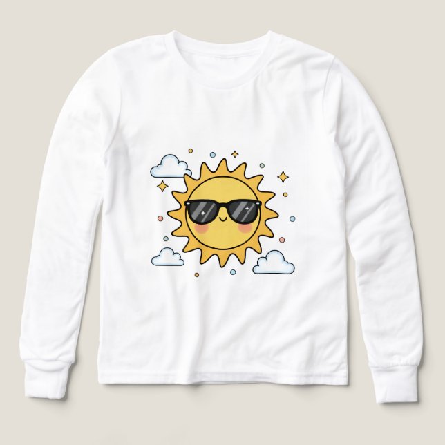 Happy Smiling Sun Cartoon - Minimalist Kawaii Suns Tri-Blend Shirts (Design Front)
