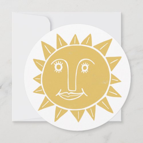 Happy Smiling Sun Face Cheerful Greeting Card