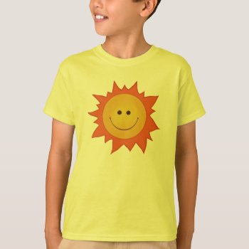 Happy Smiling Sun Kid T-shirt by borianag at Zazzle