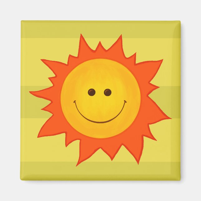 Happy Smiling Sun Magnet (Front)
