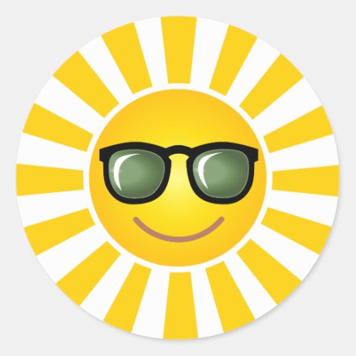 Happy Smiling Sun Sticker