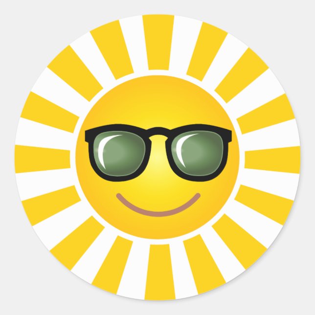Happy Smiling Sun Sticker (Front)