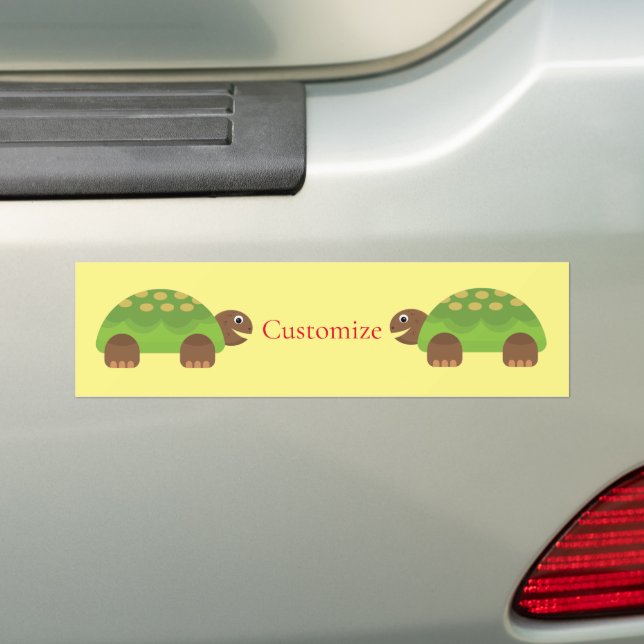 Happy Smiling Turtle Thunder_Cove Bumper Sticker (On Car)