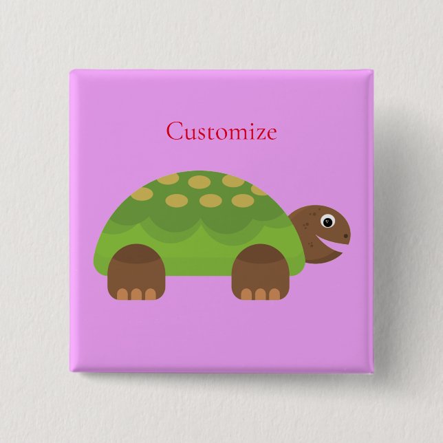 Happy Smiling Turtle Thunder_Cove Button (Front)