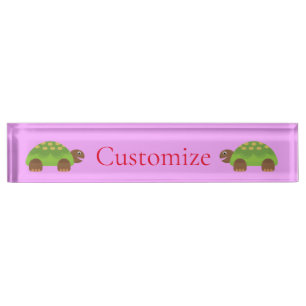 Happy Smiling Turtle Thunder_Cove Desk Name Plate