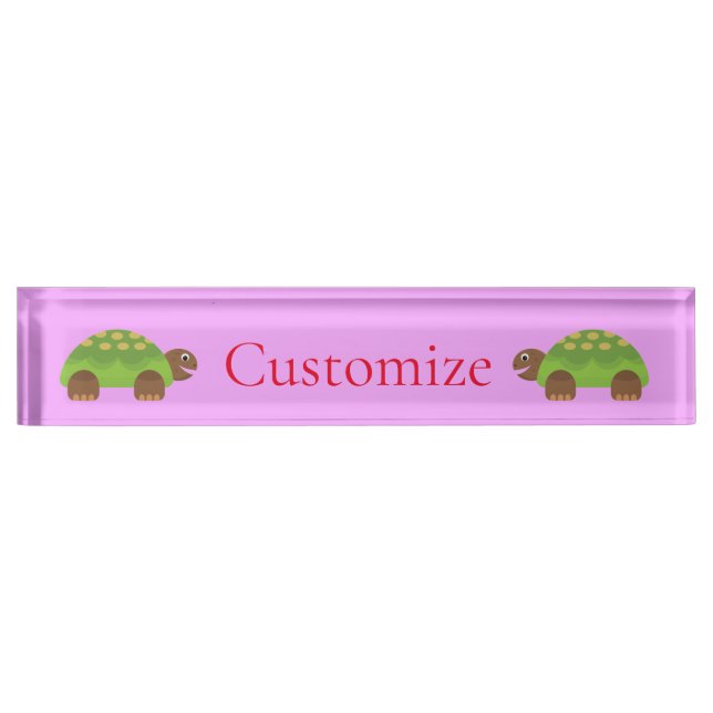 Happy Smiling Turtle Thunder_Cove Desk Name Plate (Front)