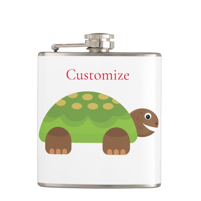 Happy Smiling Turtle Thunder_Cove Flask (Front)