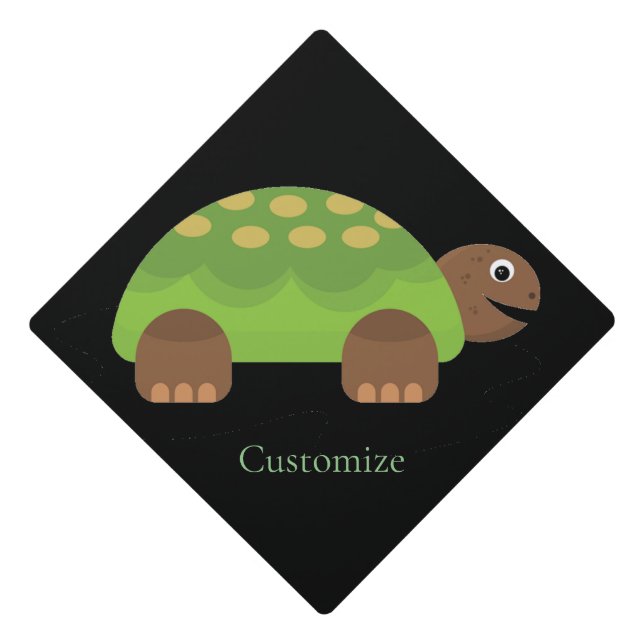 Happy Smiling Turtle Thunder_Cove Graduation Cap Topper (Front)