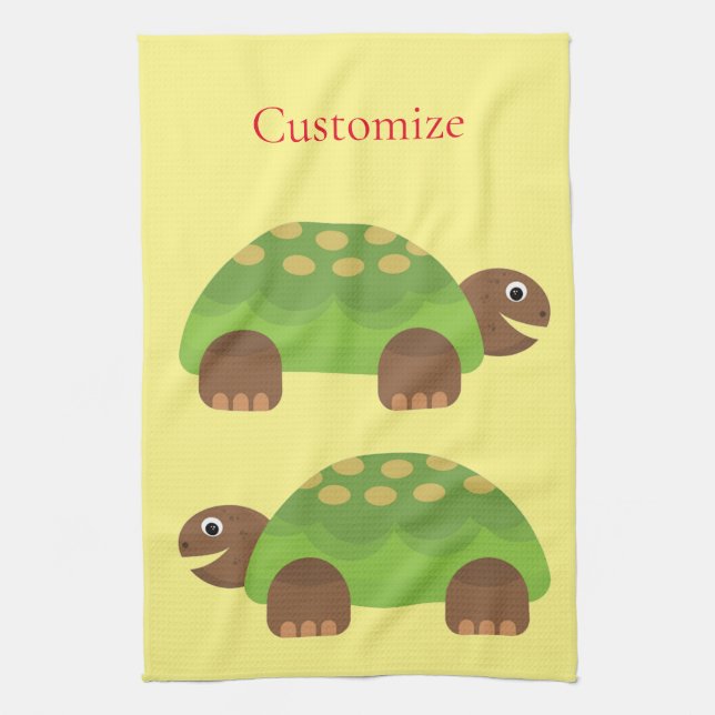 Happy Smiling Turtle Thunder_Cove Kitchen Towel (Vertical)