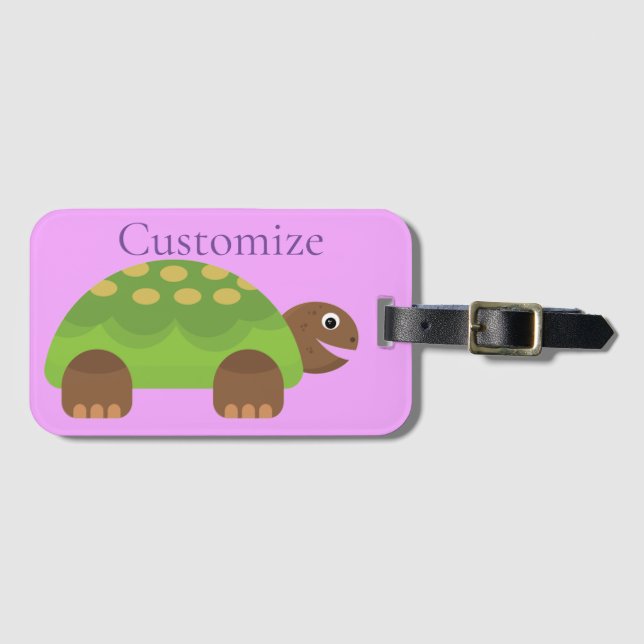 Happy Smiling Turtle Thunder_Cove Luggage Tag (Front Horizontal)