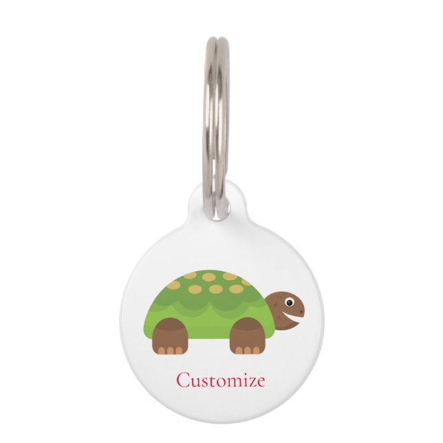 Happy Smiling Turtle Thunder_Cove Pet ID Tag (Front)