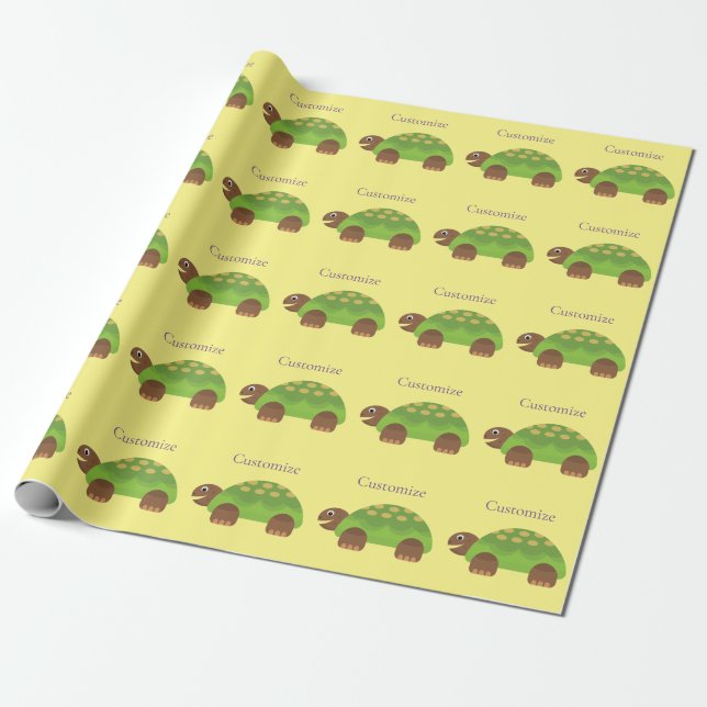 Happy Smiling Turtle Thunder_Cove Wrapping Paper (Unrolled)