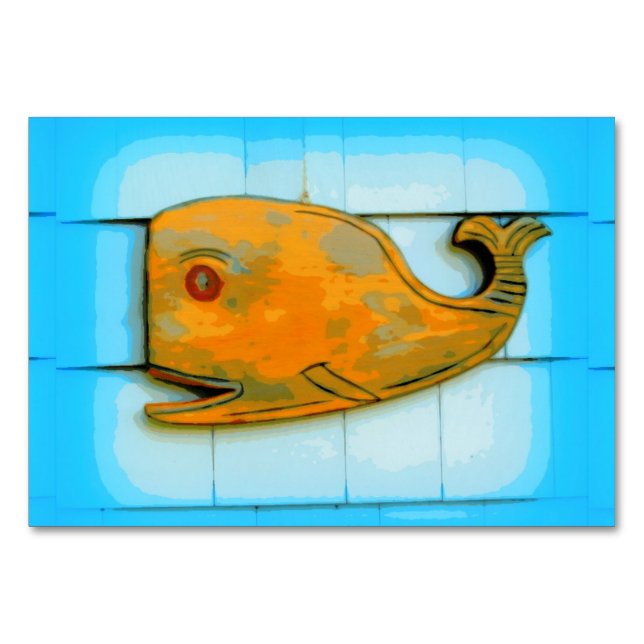 happy smiling whale table number (Front)