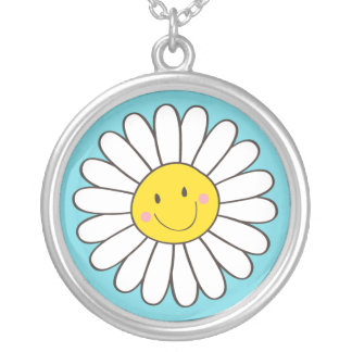Happy Smiling Whimsical Daisy Pendant