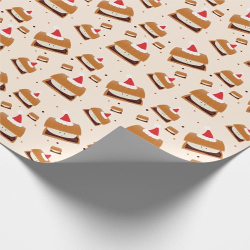 Happy Smore Santa Hats Food Christmas Wrapping Paper