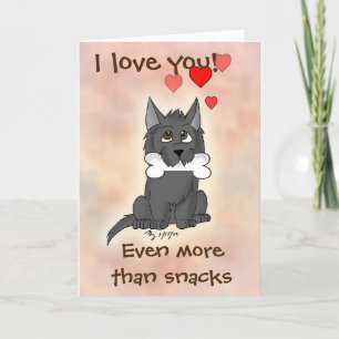 Happy Snack Cairn Terrier Dog Valentine's Day Card
