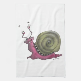 Happy snail kitchen towel