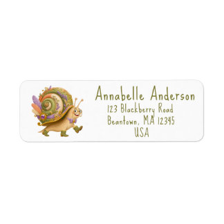 Happy Snail Mail Personalize Label