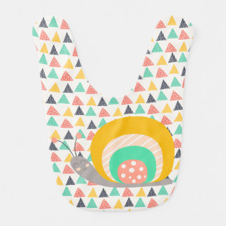 Happy Snail on Triangles Bib