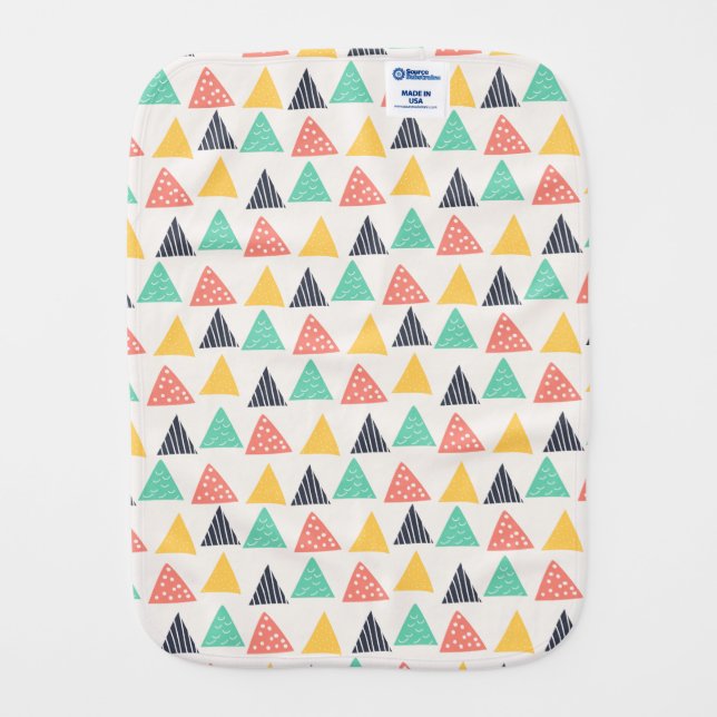 Happy Snail on Triangles Burp Cloth (Back)