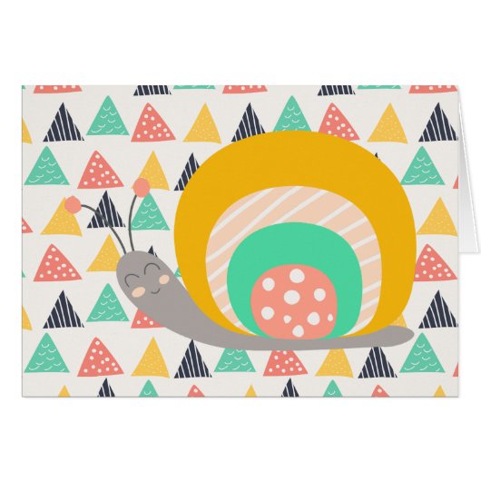 Happy Snail on Triangles Cards (Front Horizontal)