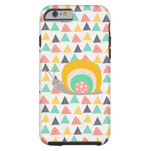 Happy Snail on Triangles Tough iPhone 6 Case