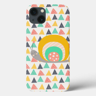 Happy Snail on Triangles iPhone 13 Case