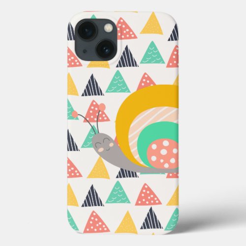Happy Snail on Triangles iPhone 13 Case