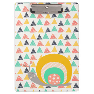 Happy Snail on Triangles Clipboard