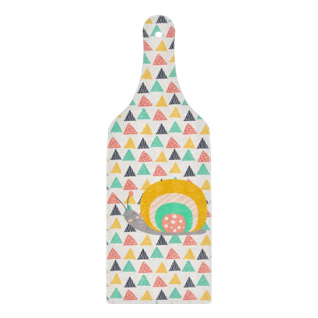 Happy Snail on Triangles Cutting Board (Front)