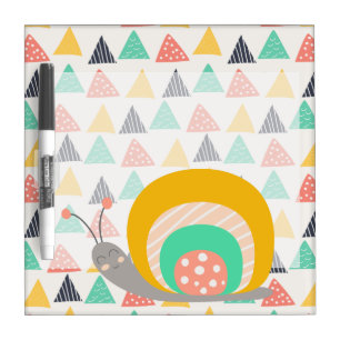 Happy Snail on Triangles Dry-Erase Board