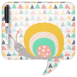 Happy Snail on Triangles Dry-Erase Board