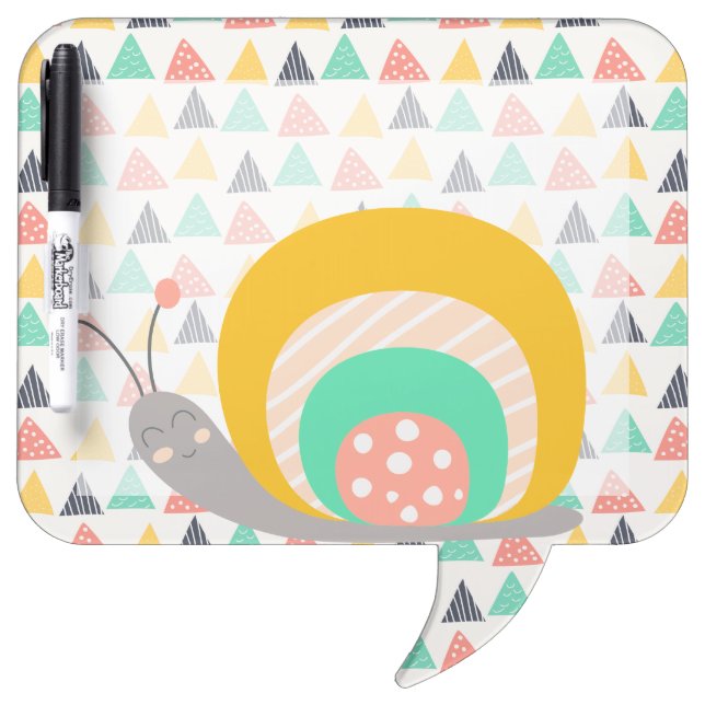 Happy Snail on Triangles Dry-Erase Board (Front)