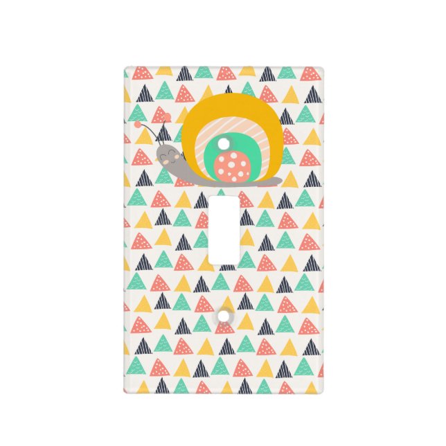 Happy Snail on Triangles Light Switch Cover (Front)