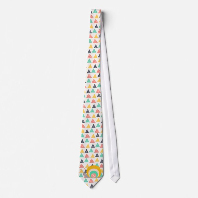 Happy Snail on Triangles Neck Tie (Front)