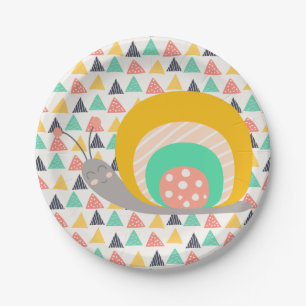 Happy Snail on Triangles Paper Plates