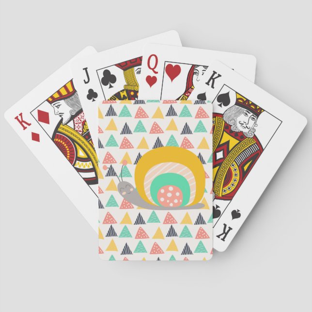 Happy Snail on Triangles Poker Cards (Back)