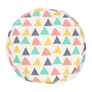Happy Snail on Triangles Pouf
