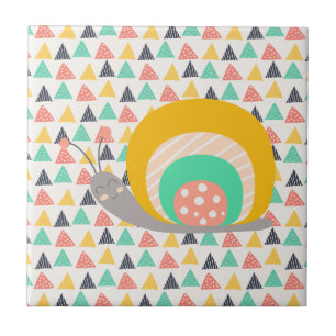 Happy Snail on Triangles Tile