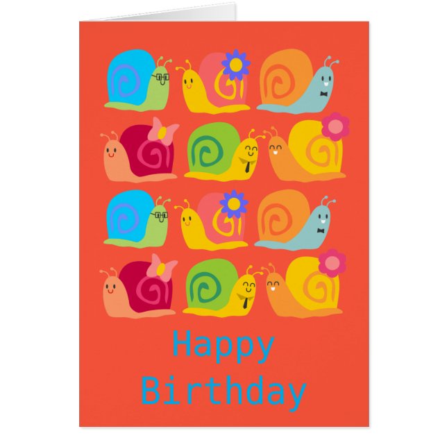 Happy snails cute snails cards (Front)