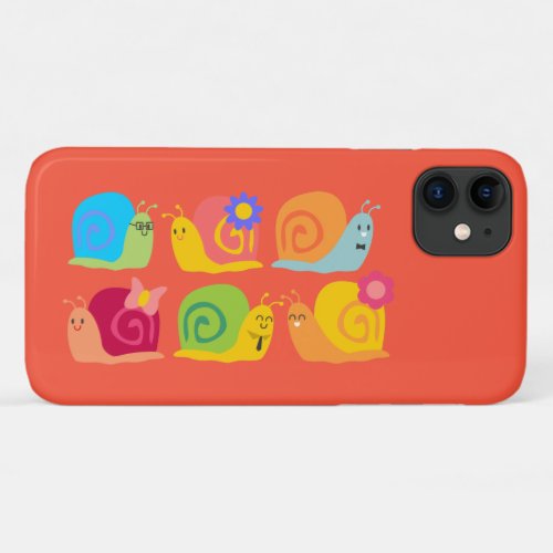 Happy snails cute snails iPhone 11 case