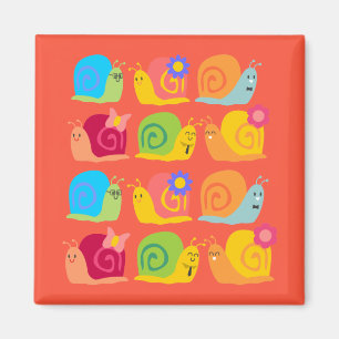 Happy snails cute snails magnet