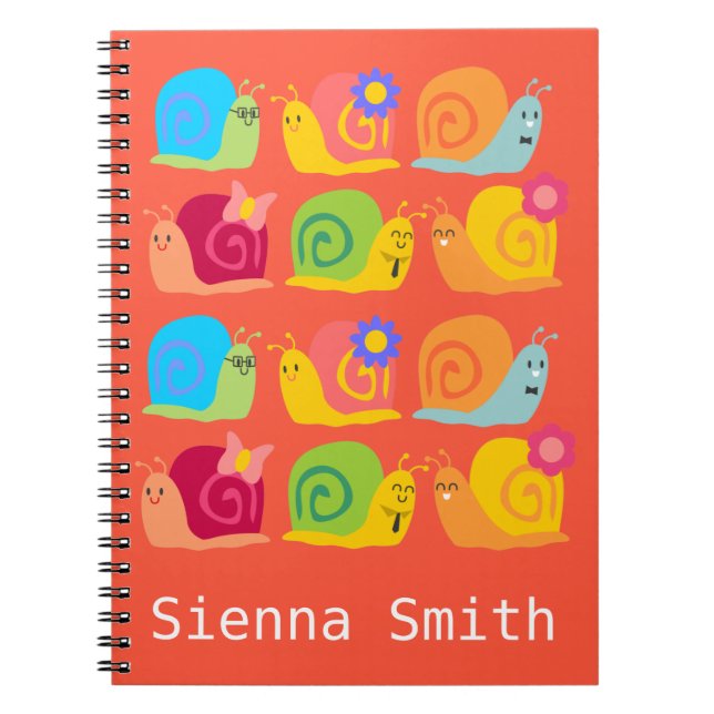 Happy snails cute snails notebook (Front)