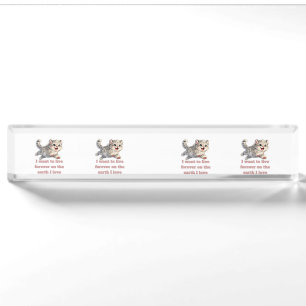 Happy Snow Leopard Wildlife Conservation Inspirati Desk Name Plate