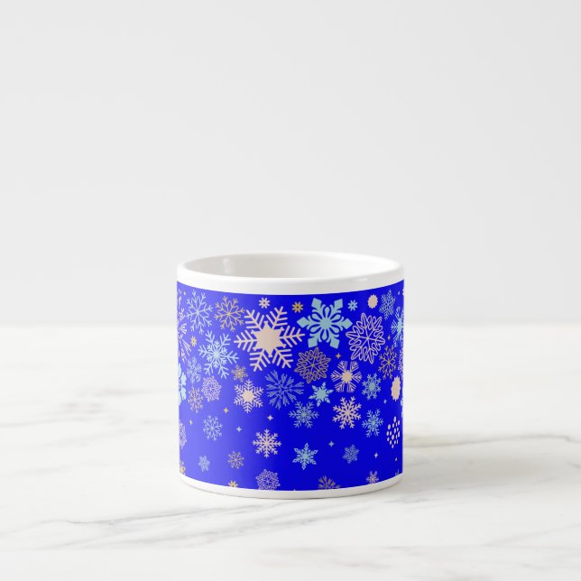 Happy snowflake border espresso cup (Front)