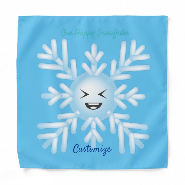 Happy Snowflake Emoticon Thunder_Cove  Bandana (Front)